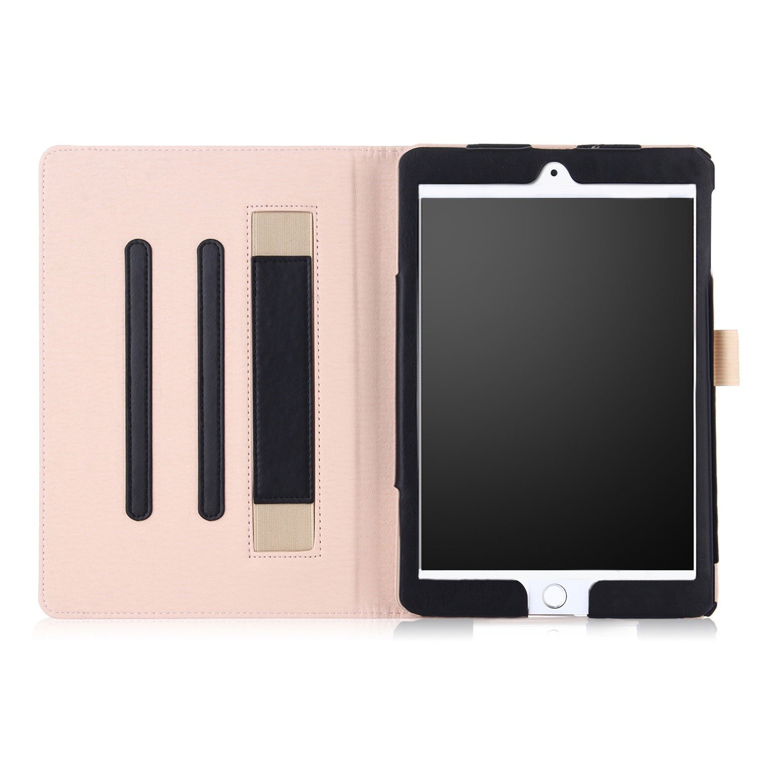 pauze Recensent Isolator iPad mini 4 / iPad mini 5 leren case / hoes zwart incl. standaard met 3  standen